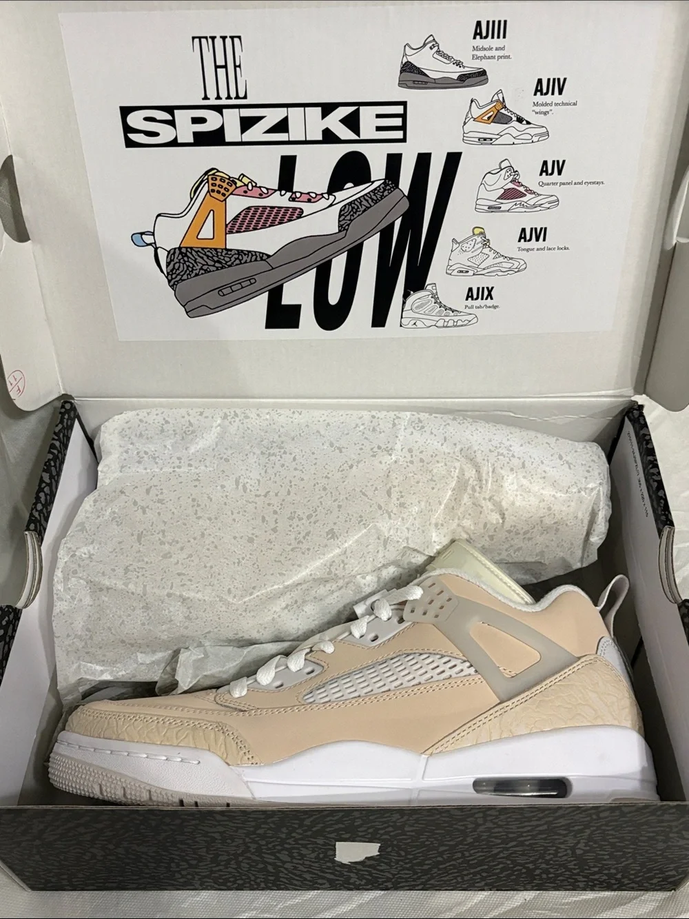 Jordan Spizike Low Sanddrift Sneakers size 8 NWT